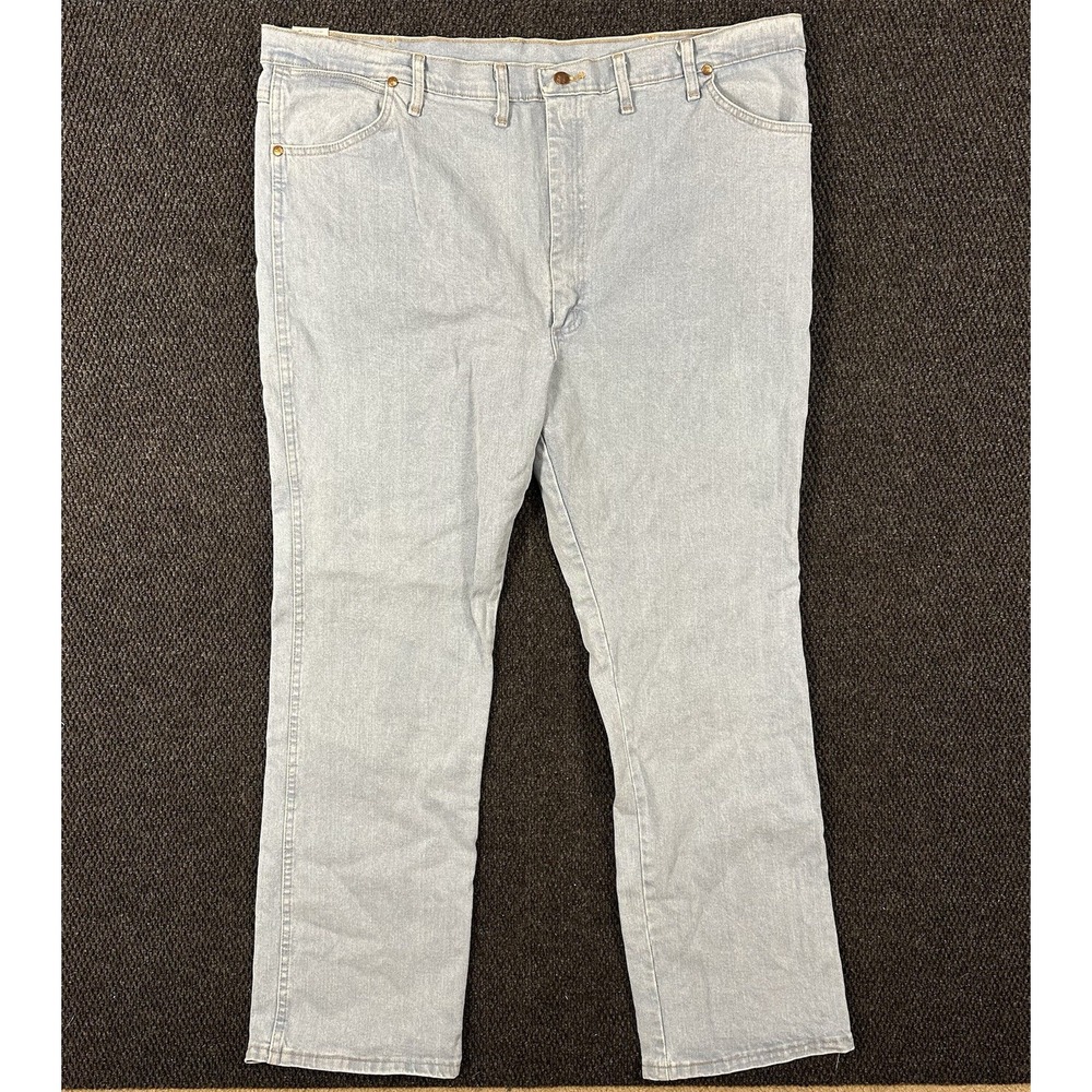 Wranglers 936 Men's Jeans 44x32 NWT Slim Fit Cowboy Cut Light Wash Stretch Denim